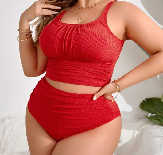 CL (L-4XL) sexy plus size swimsuit women's beach high waist thin bikini
