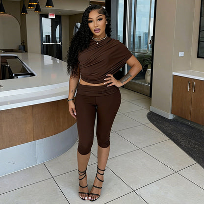 DZHT J26ST024 new slim fit draped cropped pants suit