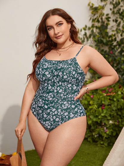 LF (L-4XL) women's one-piece color printing sexy swimsuit plus size