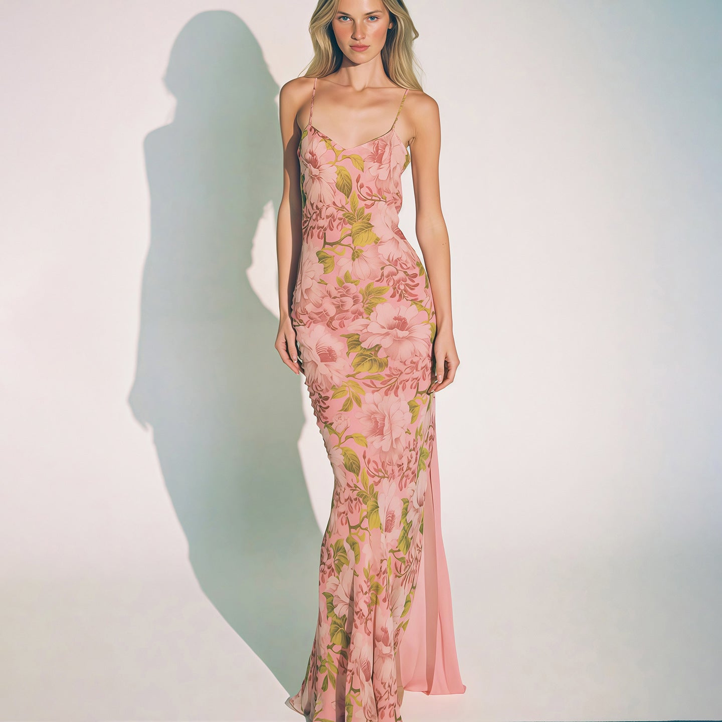 SXR K6D09965A summer tight waist printing slip dress