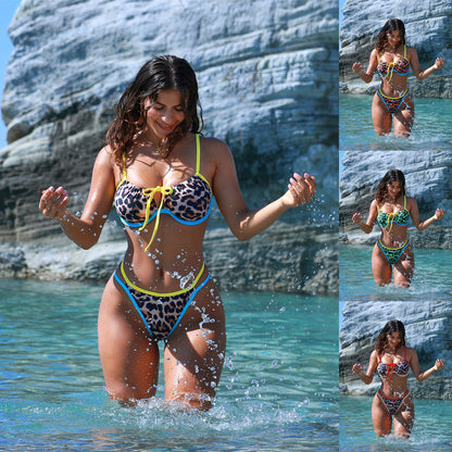 Bikini push up swimsuit color matching bikini6766