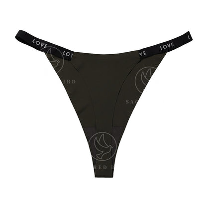 Letter printing grinding traceless plus size cotton crotch less underwear T-shaped panties T-back