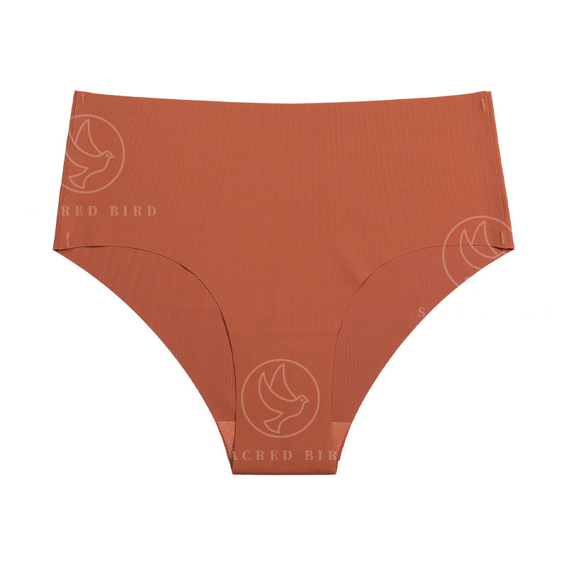 Mid-waist purified cotton crotch one-piece seamless Ice Silk quick-drying briefs