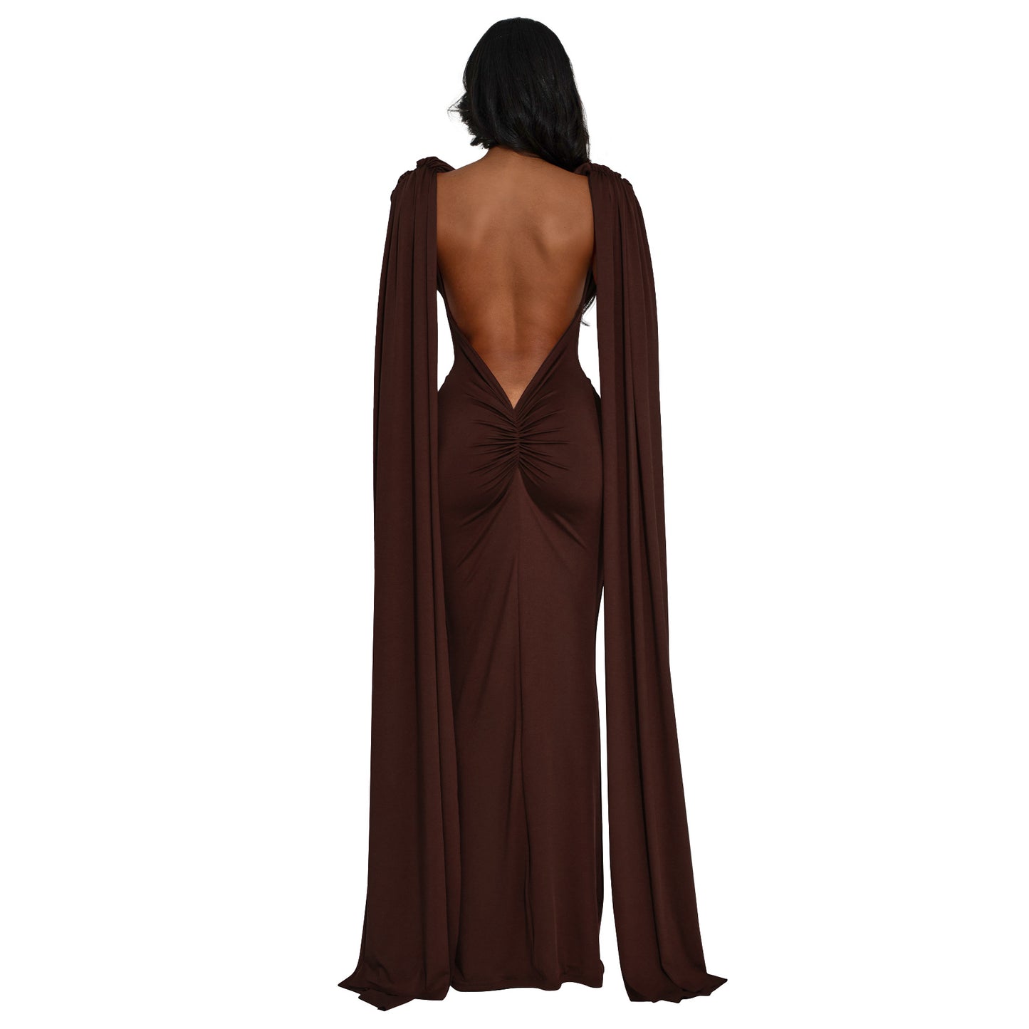 MYF (S-2XL) 944 backless evening gown pleated dress