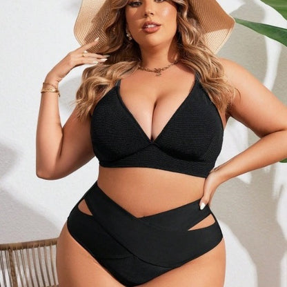 CL (L-4XL) solid color plus size swimsuit bikini women's swimming trunks bikini bottoms