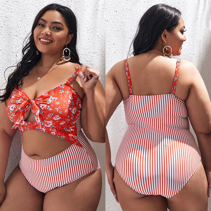 LF (L-4XL) swimsuit women's one piece sexy plus size floral