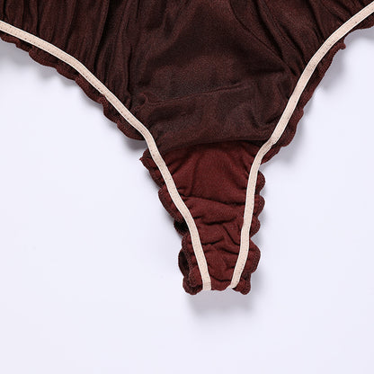 Satin cotton crotch t-back sexy t-back breathable low waist quick-drying