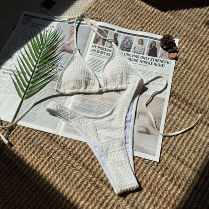 (4 days ready to ship) SY sweet drawstring strap split swimsuit bikini