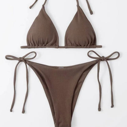 (4 days ready to ship) SY three-point small sunken stripe split bikini