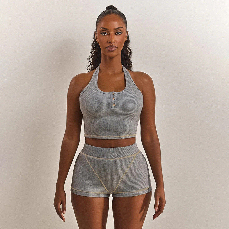 DZHT Q26ST021 spring slim-fitting slimming halter suit