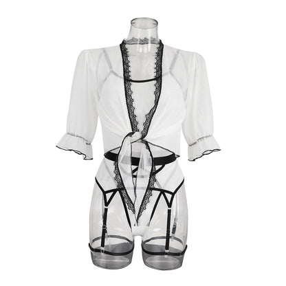 Comfortable mesh patchwork edge without steel ring half sleeve with Sling four-piece set 2075