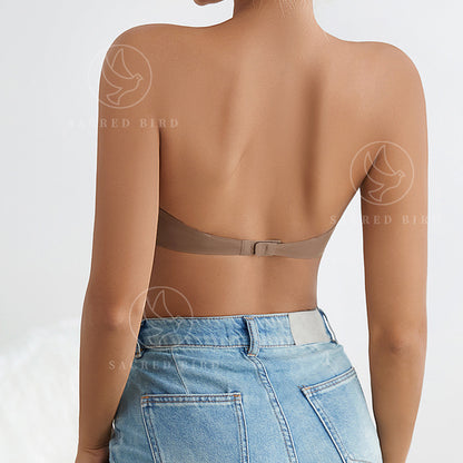 Strapless underwear non-slip band chest pad one-piece wrapped chest seamless wireless Ice Silk breathable quick-drying bra