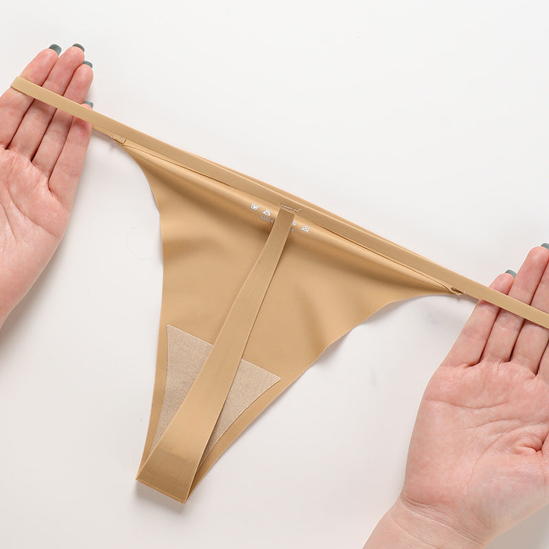 Low waist T-shaped panties seamless Ice Silk plus size a rope underwear animal pattern sports quick-drying T-back
