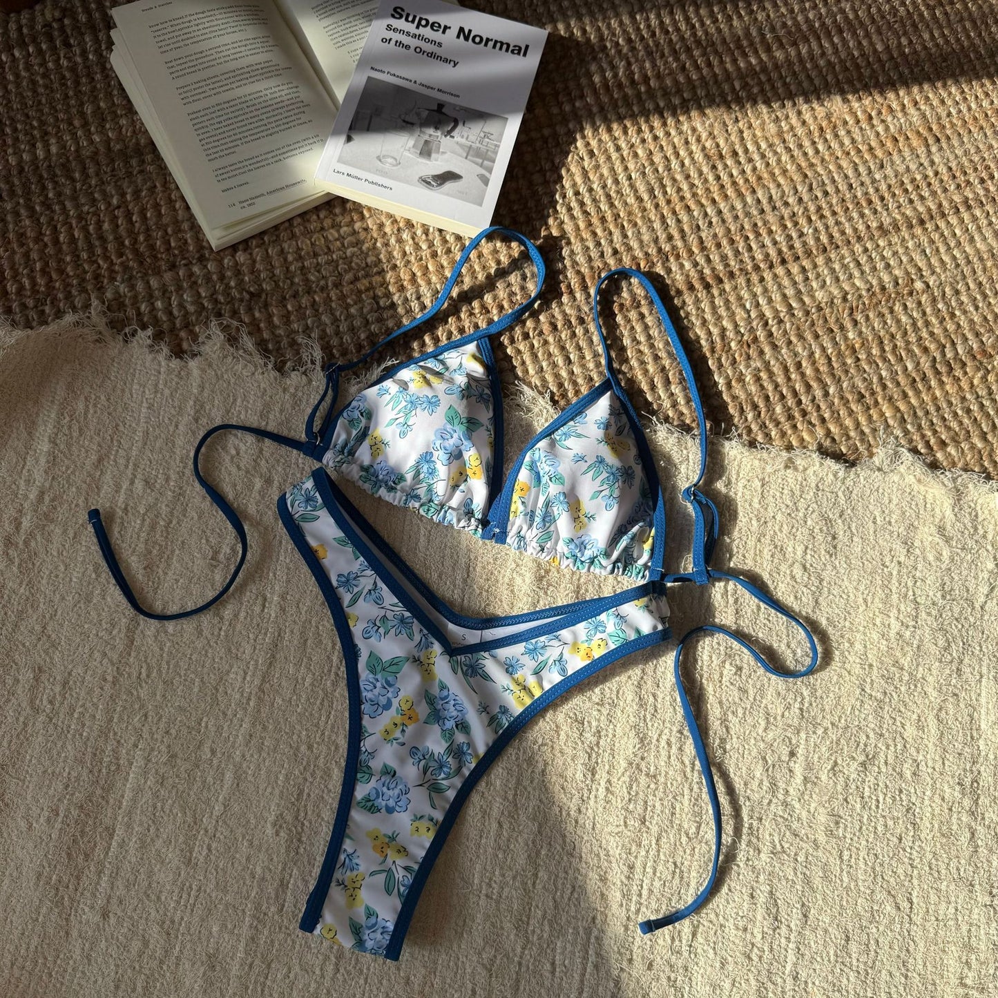 (4 days ready to ship) SY women's split leopard print triangle bandage swimsuit bikini