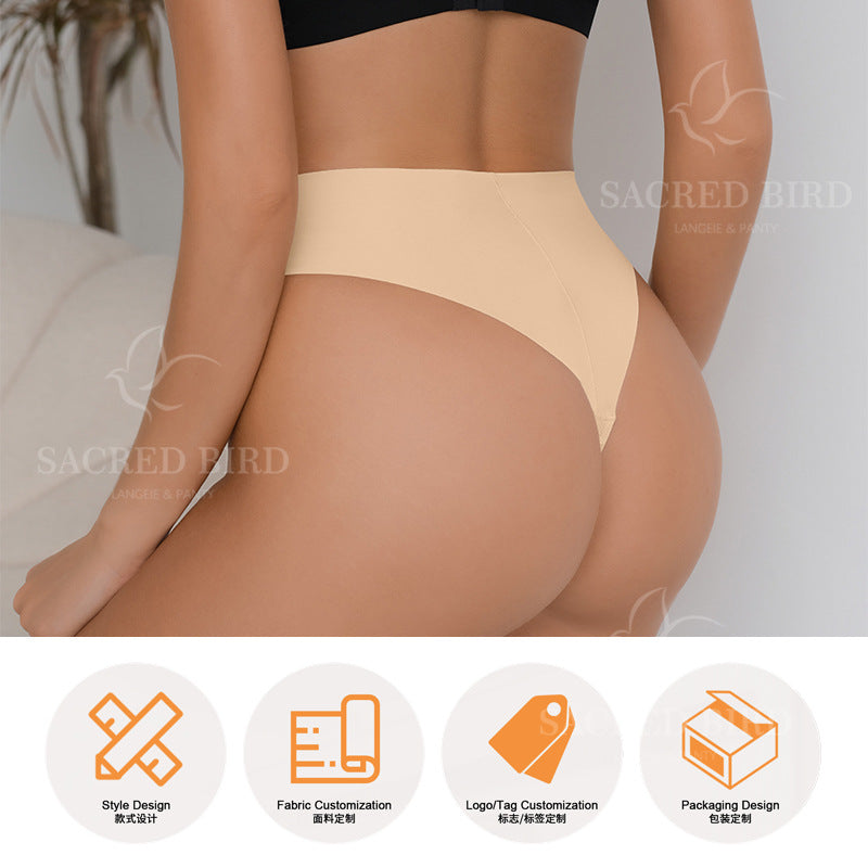 High waist camel toe seamless fitness yoga anti-embarrassment T-back sports T-back