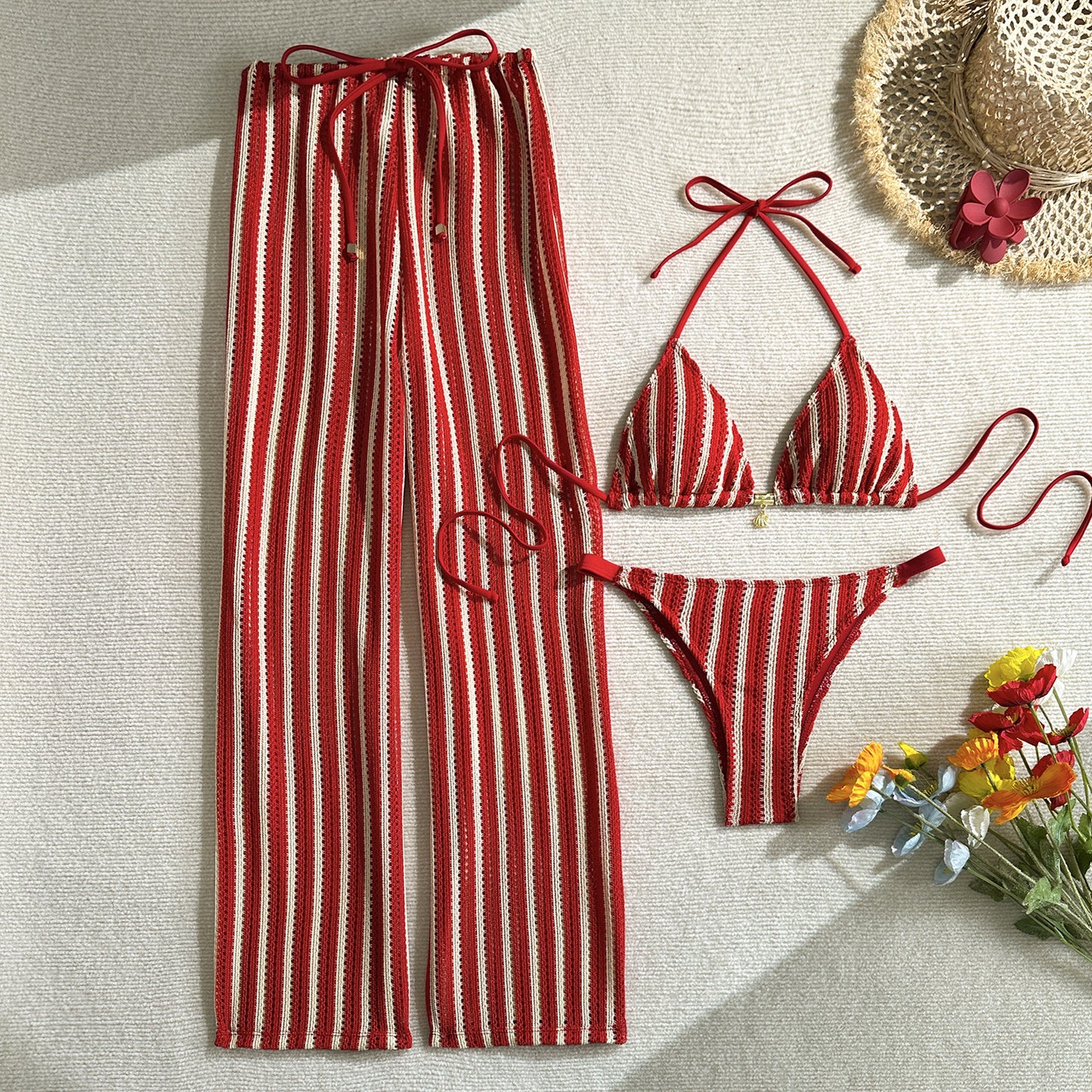 (4 days ready to ship) SY 2026 one-piece set printing halter lace-up
