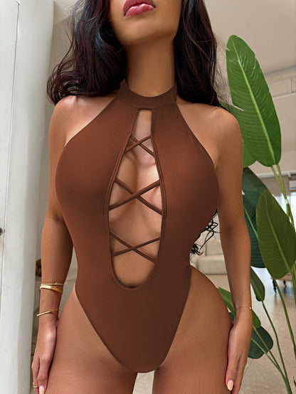 One-piece swimsuit bikini halter bikini6629