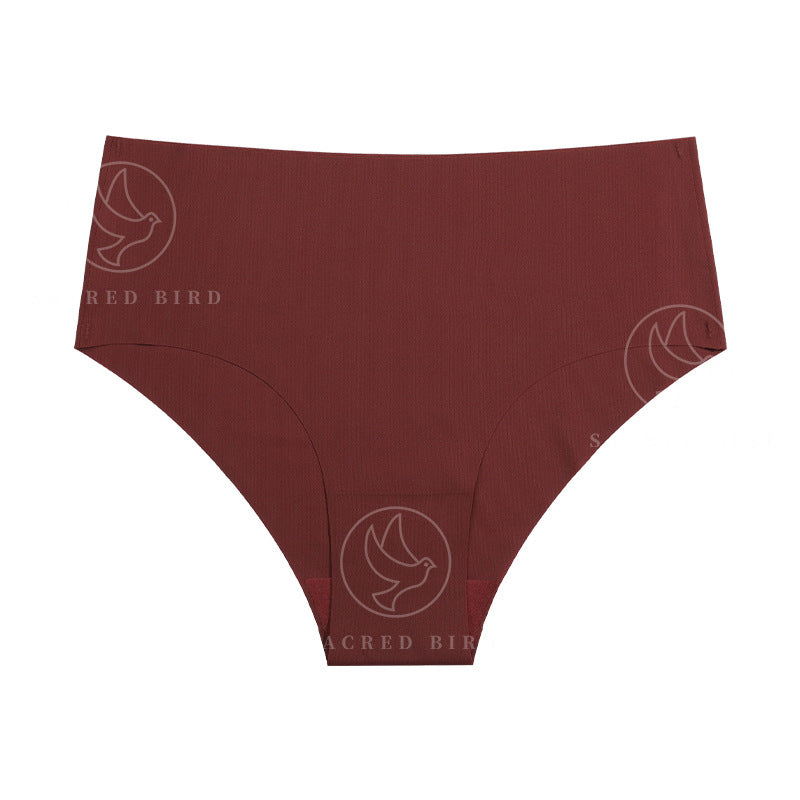 Mid-waist purified cotton crotch one-piece seamless Ice Silk quick-drying briefs