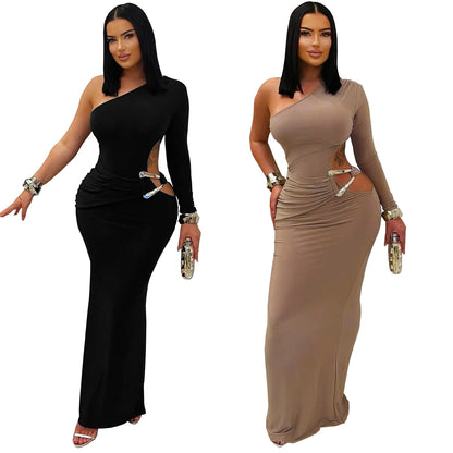 XYZ C7543 one-sleeve slim-fit dress