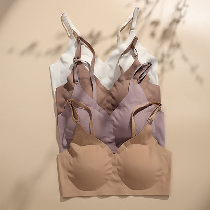 Seamless one-piece less bra large size back shaping push up wireless underwear can be worn inside
