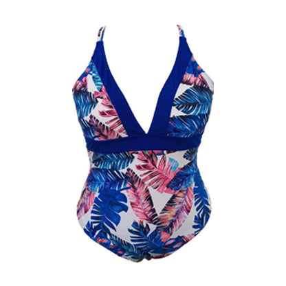 LF (L-4XL) women's one-piece color printing sexy swimsuit plus size