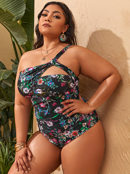 LF (L-4XL) swimsuit women's one piece sexy plus size floral