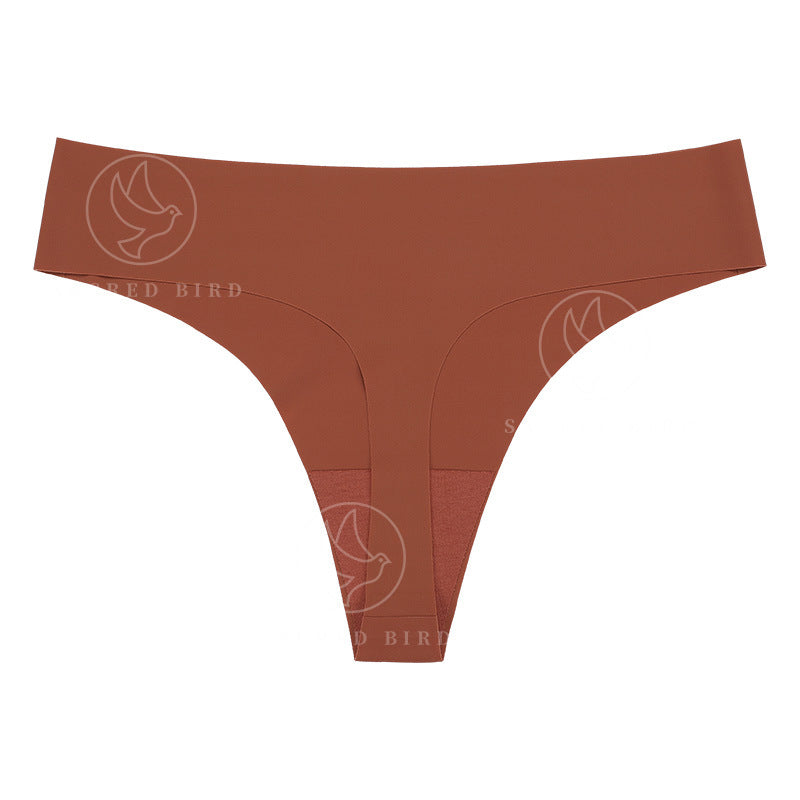 Sports quick-drying panties Ice Silk seamless T-back low waist antibacterial cotton crotch thin