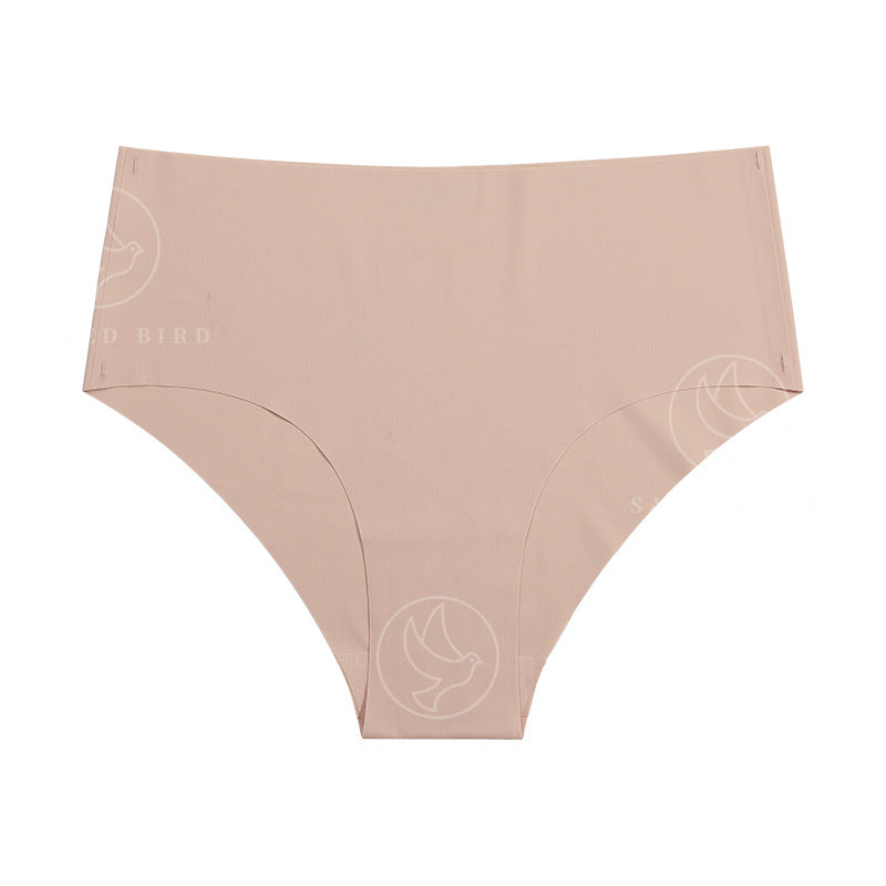 Mid-waist purified cotton crotch one-piece seamless Ice Silk quick-drying briefs