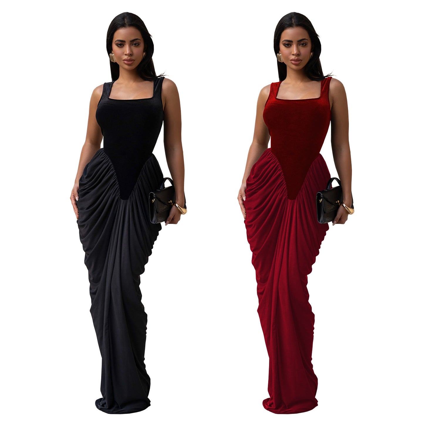 XYZ C7582 fitted waist backless sleeveless sheath dress