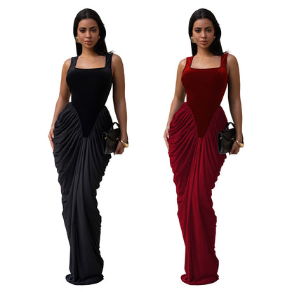 XYZ C7582 fitted waist backless sleeveless sheath dress