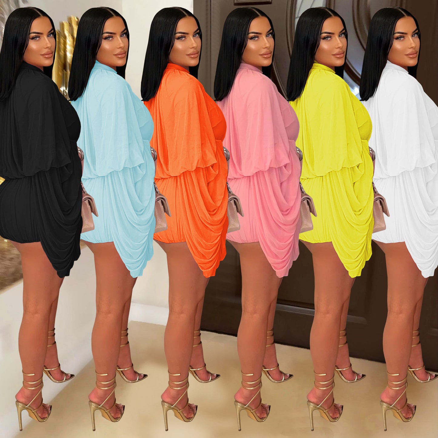 XYZ C7432 casual pleated one-piece shorts