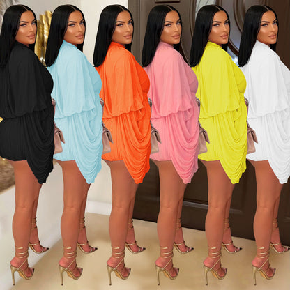 XYZ C7432 casual pleated one-piece shorts