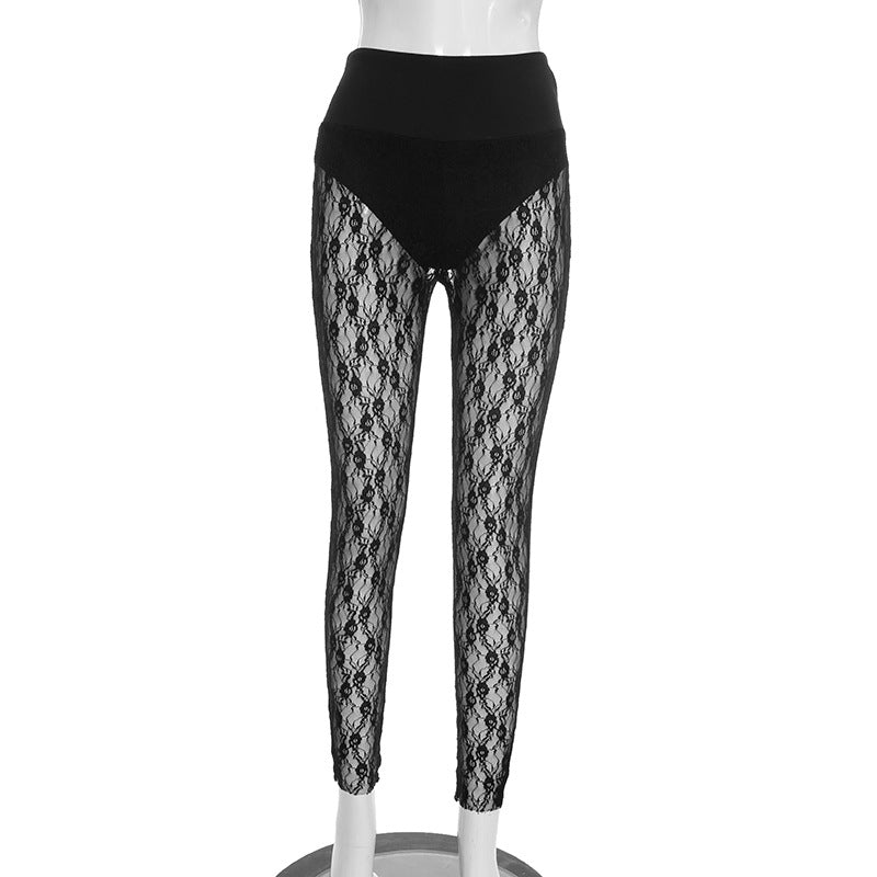 DZHT J25PT457 skinny hollow-out fishnet stockings fashion lace leggings