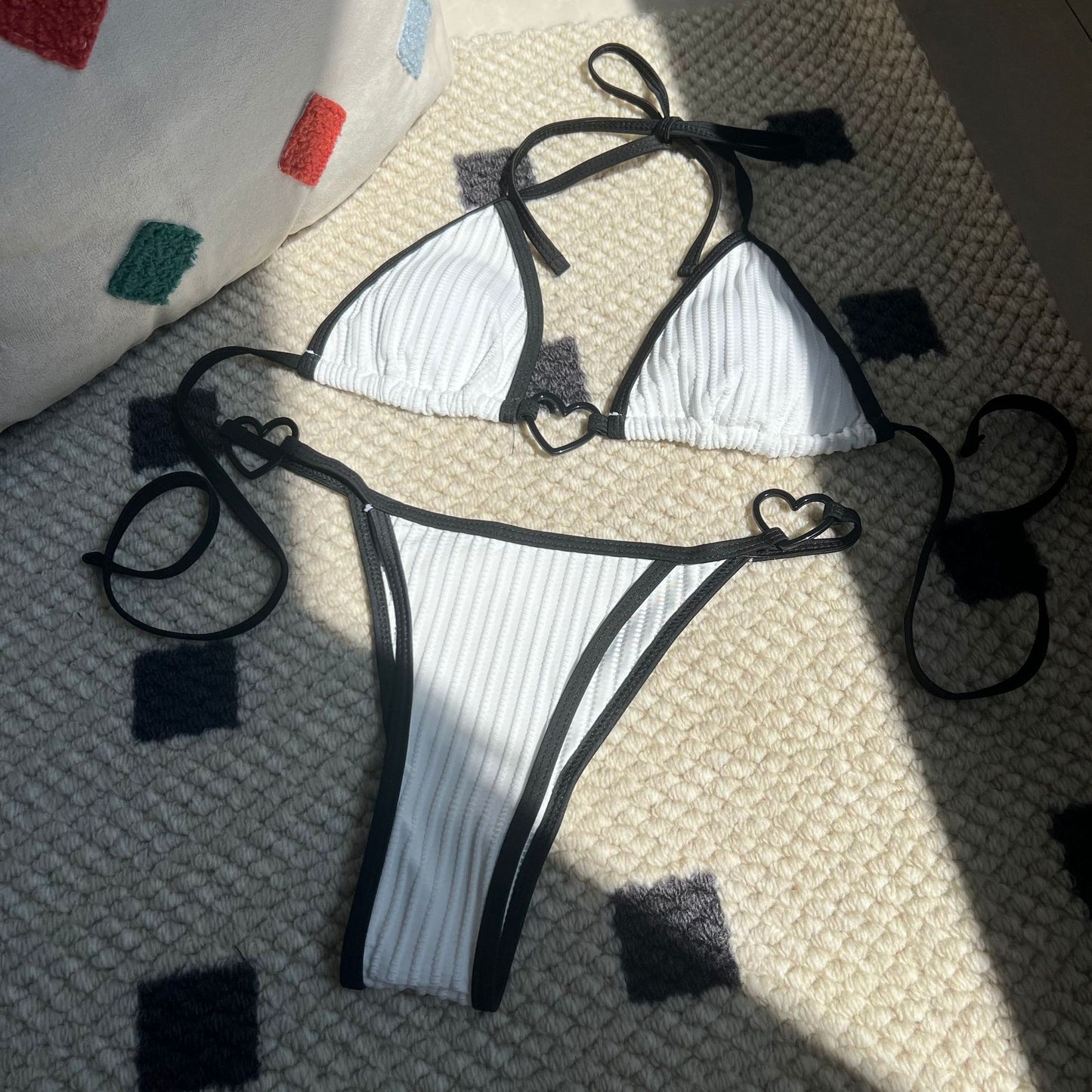 (4 days ready to ship) SY heart-wrapped drawstring bandage swimsuit bikini