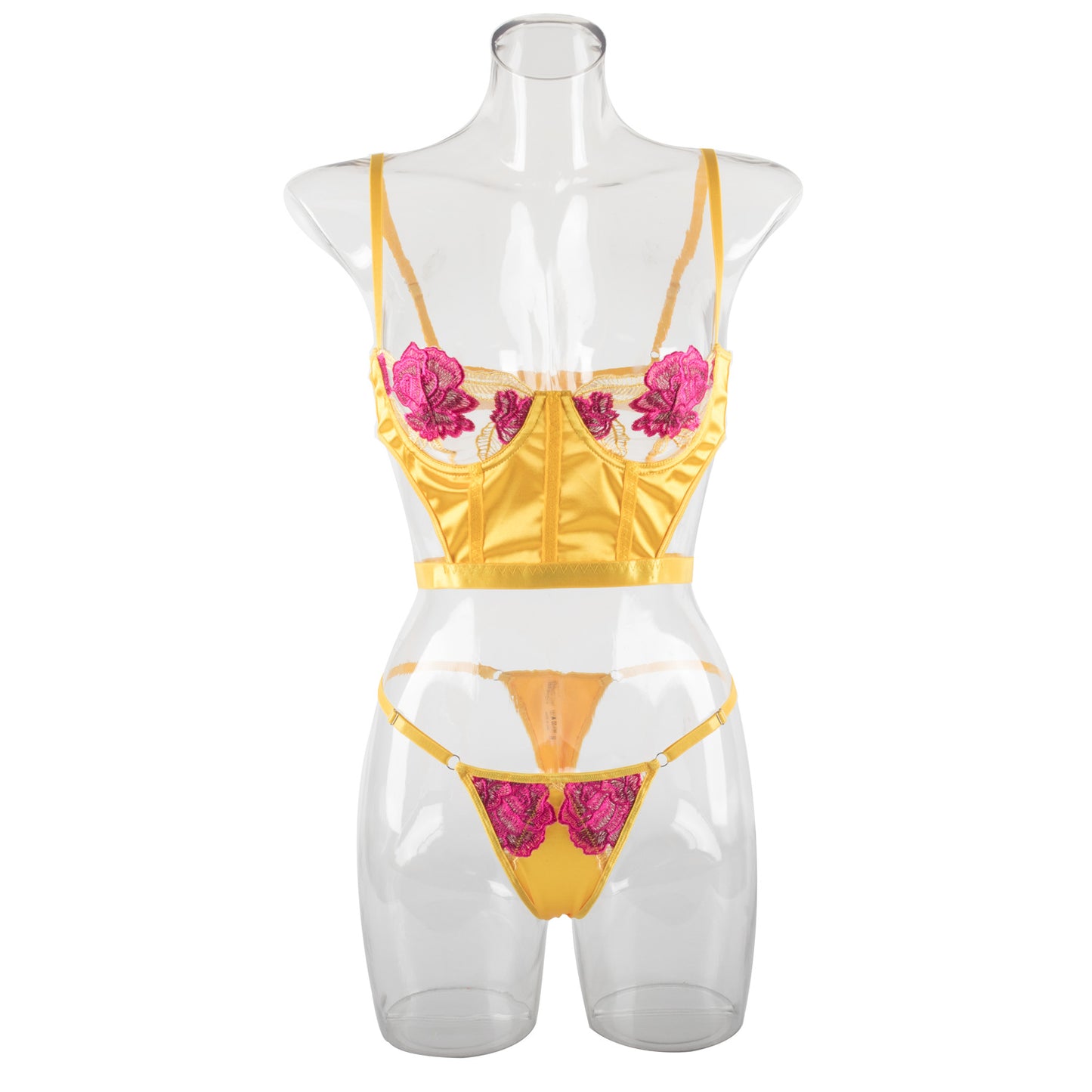 Sexy lingerie flower suit two-piece embroidery