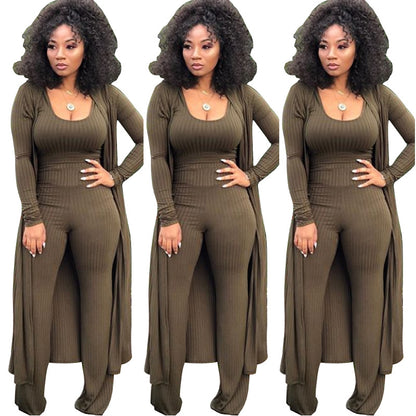 MYF (S-2XL) high elastic sunken stripe three-piece suit