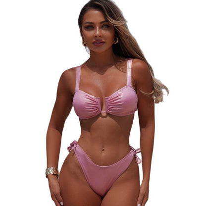 (4 days ready to ship) SY 101300.00G-piece split bikini with light