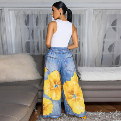 MYF (S-2XL) 10833 wide leg pants casual women's pants