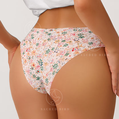 Seamless low waist plus size one piece pure cotton briefs quick-drying breathable purified cotton crotch