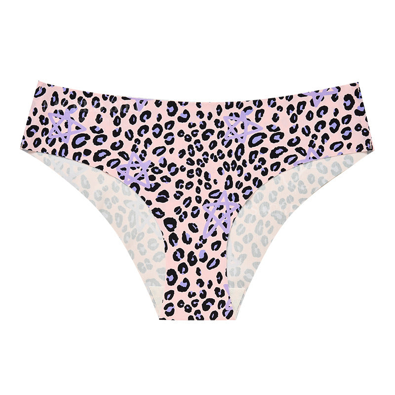 Printed invisible seamless one-piece yoga low waist plus size hip briefs