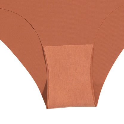 Mid-waist purified cotton crotch one-piece seamless Ice Silk quick-drying briefs