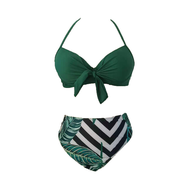 LF (L-4XL) swimsuit women's split printed plus size sexy
