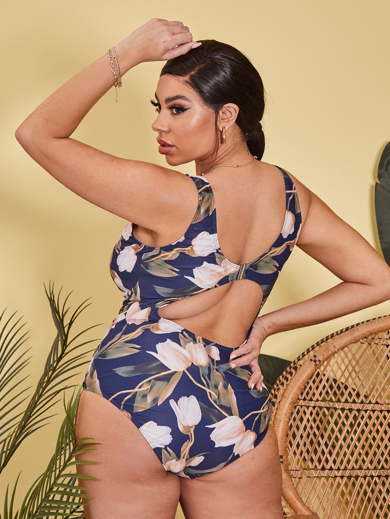 LF (L-4XL) swimsuit women's one piece sexy plus size