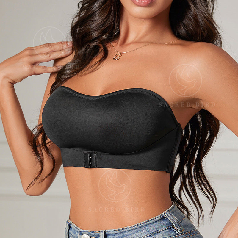 Front buckle shaping push up wireless bra thin back shaping breathable tube top underwear