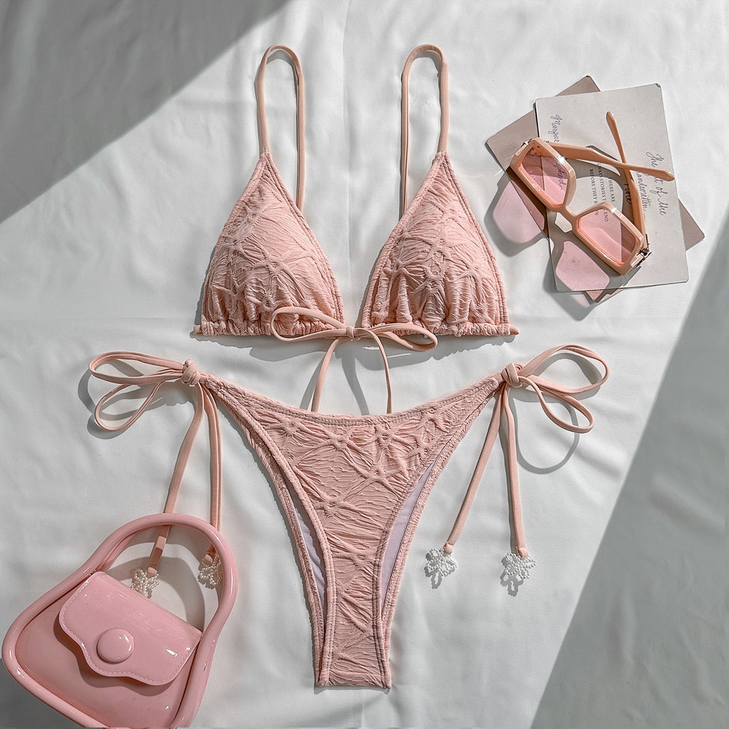 (4 days ready to ship) SY 2026 halter lace-up two-piece bikini