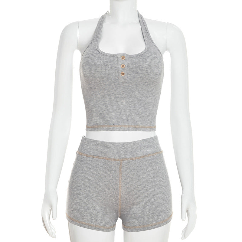DZHT Q26ST021 spring slim-fitting slimming halter suit