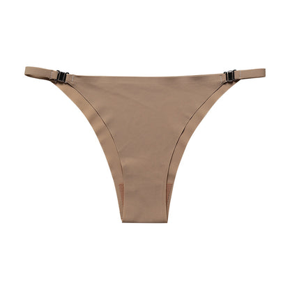Metal buckle free strap seamless ice silk underwear plus size cotton crotch sports briefs