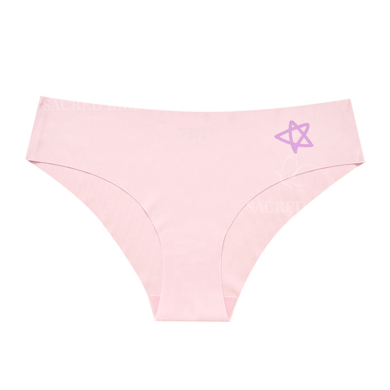 Printed invisible seamless one-piece yoga low waist plus size hip briefs