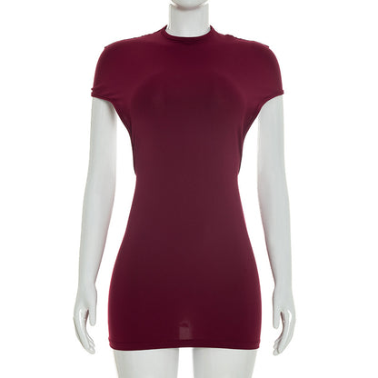 DZHT C26DS023 spring backless sheath dress