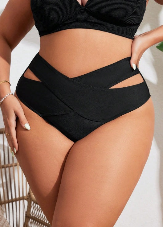 CL (L-4XL) solid color plus size swimsuit bikini women's swimming trunks bikini bottoms